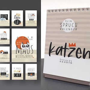 Kalender Katzen, Tischaufsteller mit lustigen Sprüchen