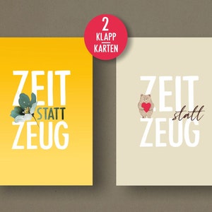 Gutschein  "Zeit statt Zeug" Klappkarten