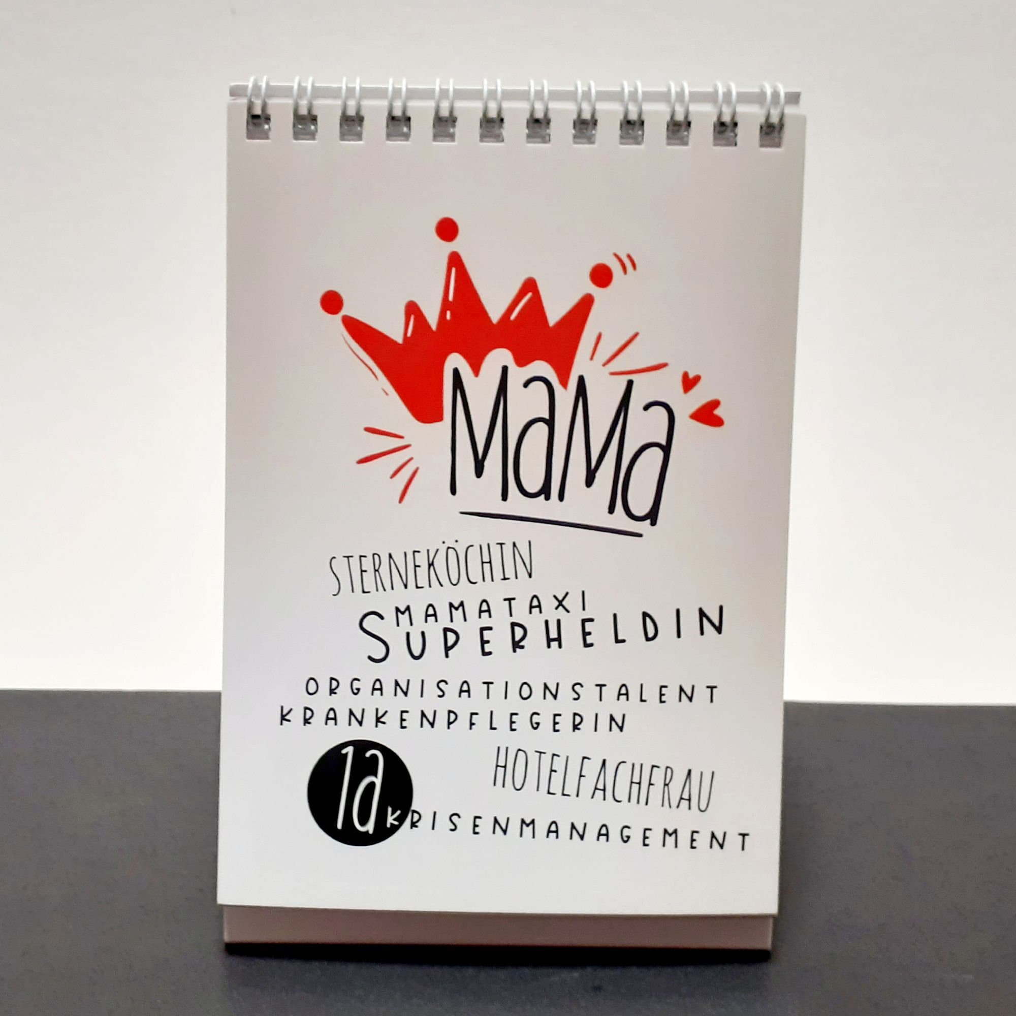 Mama Kalender Tischaufsteller mit Dankes-Sprüchen für jede Gelegenheit 