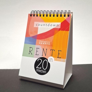 Rente Countdown Zähler, Tagebuch zum Abschied als Tischkalender oder Abreißkalender