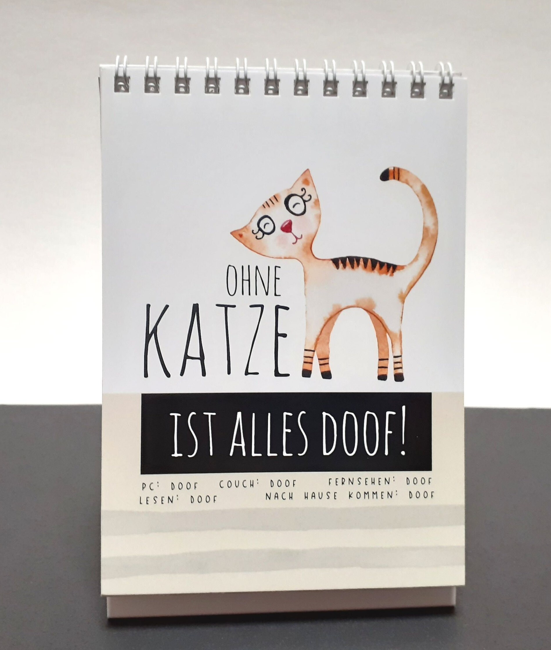 Kalender Katzen, Tischaufsteller mit lustigen Sprüchen Etsy.de