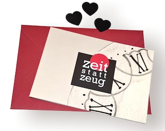 Gutscheinheft "Zeit statt Zeug" Uhr zum selbst beschriften