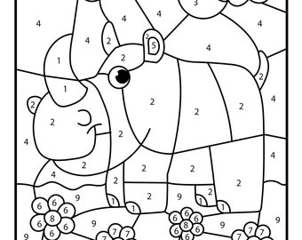 Rhino Coloring Page Etsy