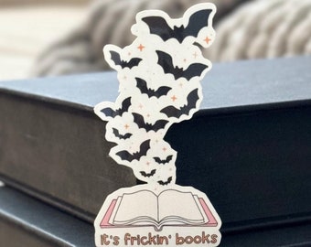 It's Frickin' Books Sticker, Bookish Halloween Kindle Sticker