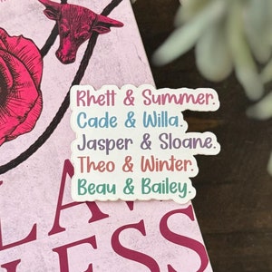 Chestnut Springs Couples Sticker, Elsie Silver Flawless Heartless Powerless Reckless Hopeless Sticker, Cowboy Romance Sticker