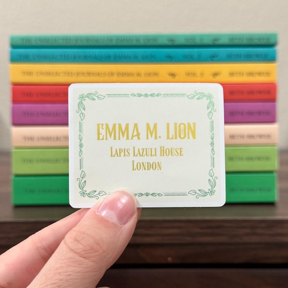 Emma M Lion Calling Card Matte Metallic Sticker