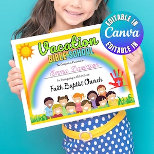 VBS Abschlusszertifikat für Ferienbibelschule-Teilnahmepreise für Kinderkirche-Sommergruppenbibel-Abenteuerlager
