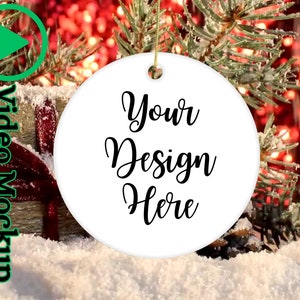 Christmas Ornament Video Mockup, Ceramic Ornament Mockup, Ornament Mock-Up, Video Mockup