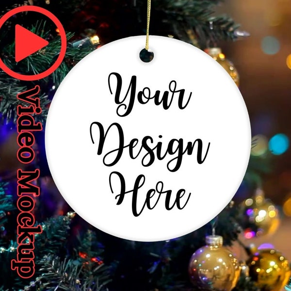 Christmas Ornament Video Mockup, Ceramic Ornament Mockup, Ornament Mock-Up, Video Mockup