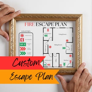 Fire Escape Plan For Children Fire Safety Escape Route Customizable Emergency Exit Fire Escape For Airbnb Fire Safety VRBO Rental Properties