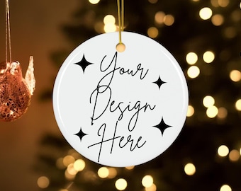 Christmas Ornament Video Mockup Listing Video White Ceramic Ornament For Listings