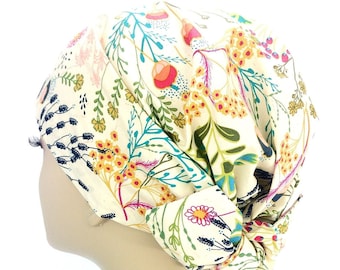 Creme Blumen Frauen Luxus Haar Schal. Modesty Kopfabdeckung | Floral Tichel Kopfbedeckung. Mitpachat Headwrap Turban. Chemo Alopecia Schal