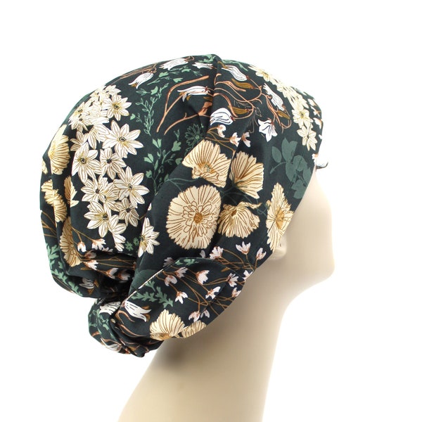 Hidden Meadow Floral Haarwickel, Tichel, Kopftuch, Haarbedeckung, Haarschal, Chemo-Kopfbedeckung, Modesty-Kopfbedeckung, verstellbarer Turban