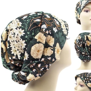 Hidden Meadow Floral Hair Wrap, Tichel, Head Scarf, Hair covering, Hair Loss Cover, Chemo Head Covering, Modesty Adjustable Turban