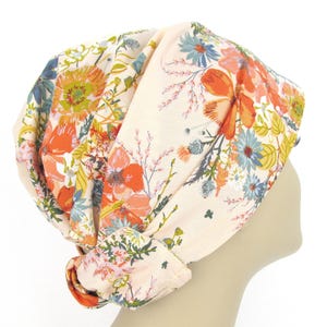 Handmade Floral Hair Scarf: Bohemian Head Wrap for Chemo Alopecia