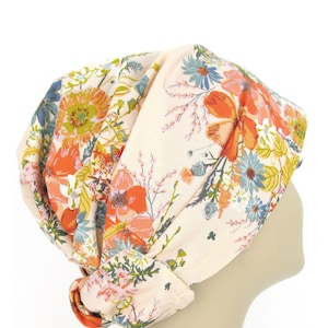 CareKap Floral Head Covering Head Scarves Hair Wrap . Adjustable Mitpachat Tichel Hijab Modesty Head Scarf Chemo Alopecia Cap