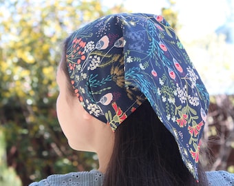 Adjustable Cotton Kerchief Headband: Vintage Inspired Hair Bandana