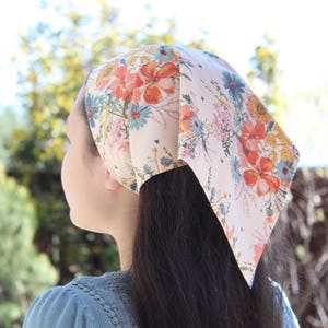 Retro Kerchiefs Adjustable  Hair Bandana Cottage Core Headscarf Triangle Head Scarf Bandana Women's Hair Accessories
