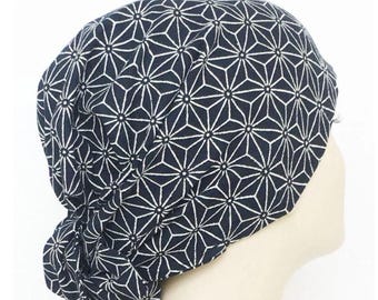 Chemo Head Covering for Hair Loss | Japanese Patchwork Adjustable Hair Wrap | Cancer Headwear