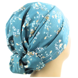 Floral Hair Wrap: Handmade Adjustable Head Covering, Chemo Cap
