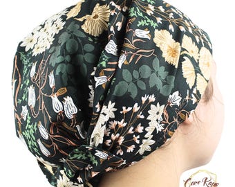 Cobertor capilar para quimioterapia contra la caída del cabello / Pañuelo floral ajustable para el cabello / Regalo de quimioterapia hecho a mano