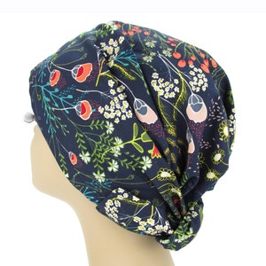 Blue Folk Meadow Luxury Head Scarves for Women . Modesty Scarf . Mitpachat Tichel Hijab Head Cover. Chemo & Alopecia Headwrap . CareKaps