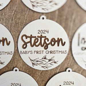 Personalized Newborn Baby Birth Stats Ornament | Baby&#39;s First Christmas Ornament | Gifts for Baby | Baby Ornament