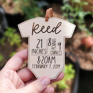 Personalized Newborn Baby Birth Stats Ornament | Baby&#39;s First Christmas Ornament | Gifts for Baby | Baby Ornament