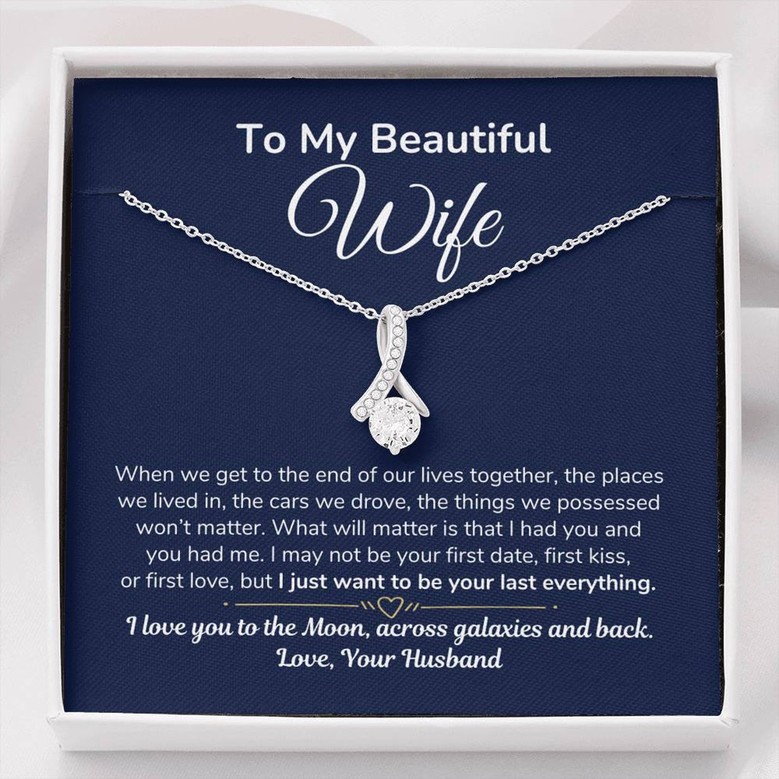 To My Wife Necklace To My Beautiful Wife Necklace Etsy