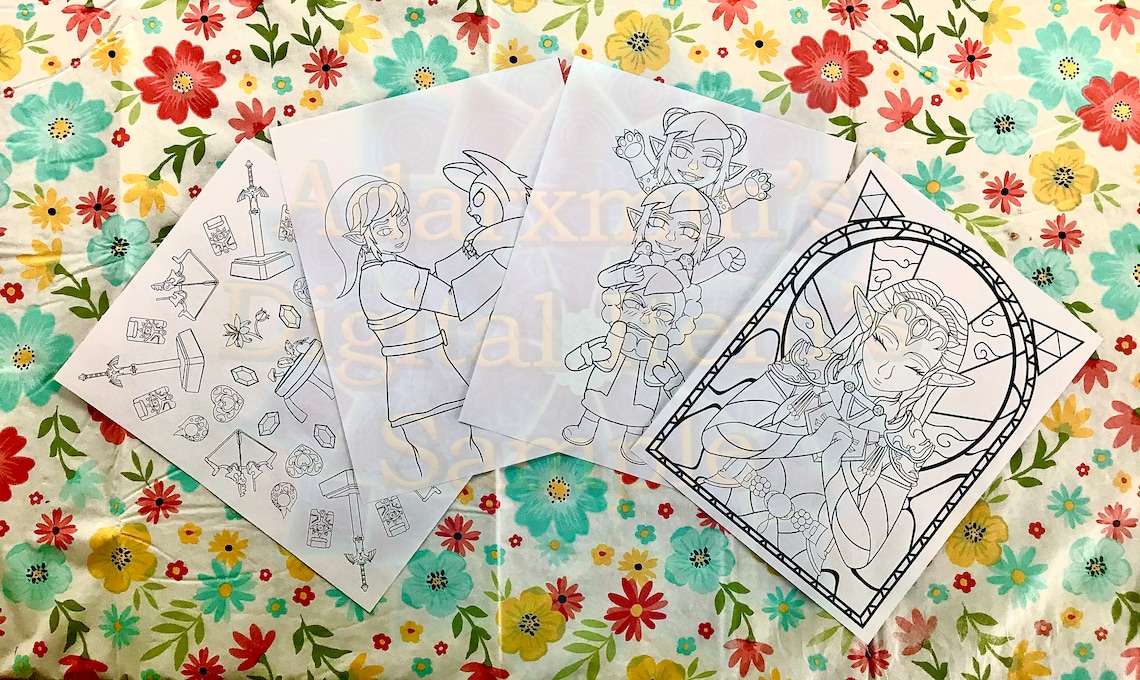 The Legend of Zelda for Kids and Adults 12 Coloring Pages for - Etsy