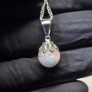 Australian 10mm Floating opal necklace
