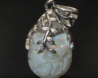 Polished Australian Floating opal necklace 100% Opal necklace Sterling Silver