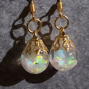 Australian opal earrings Floating opals Gold filled