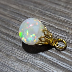 10mm Australian Opal Charm Floating Opal Gold/silver - Etsy