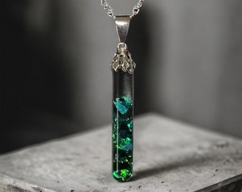 Ethiopian floating opal pendant sterling silver necklace