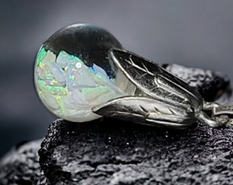 Vintage Iris floating opal. Sterling silver