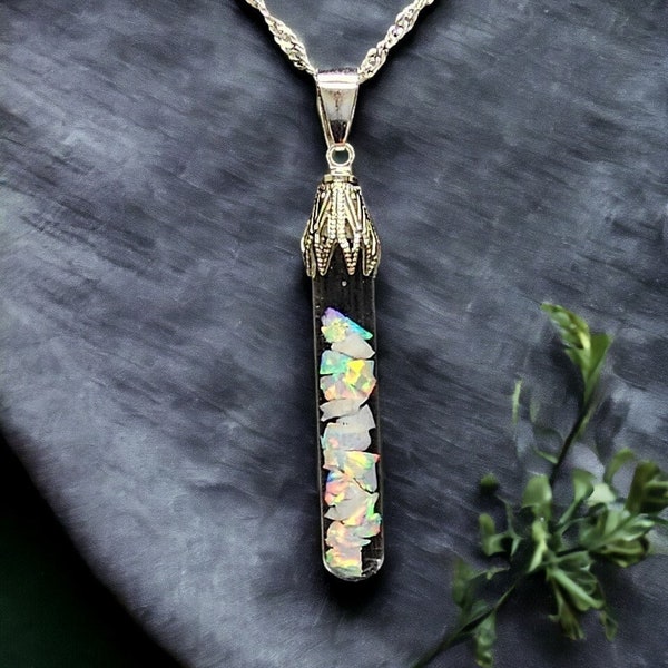 Australian Floating opal necklace Sterling