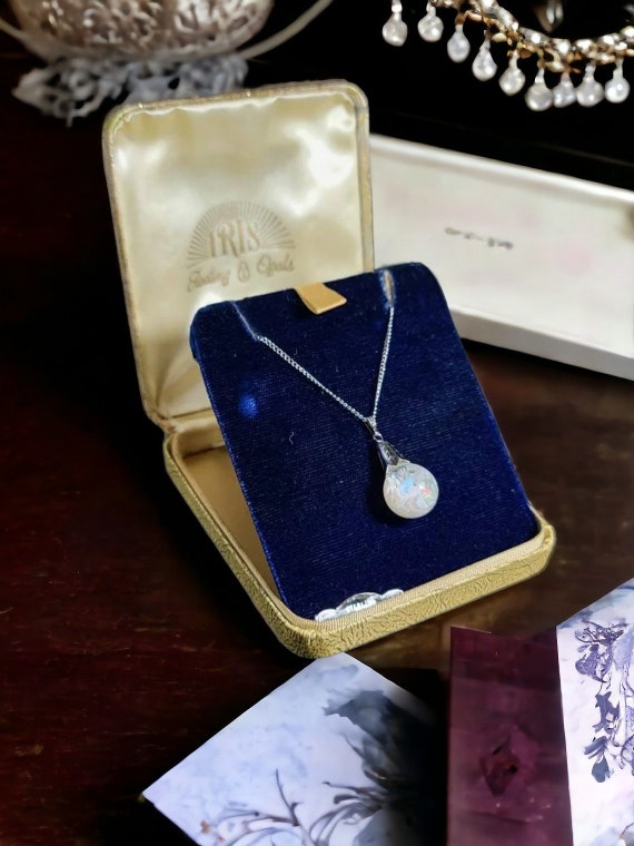 Iris sterling silver floating opal necklace