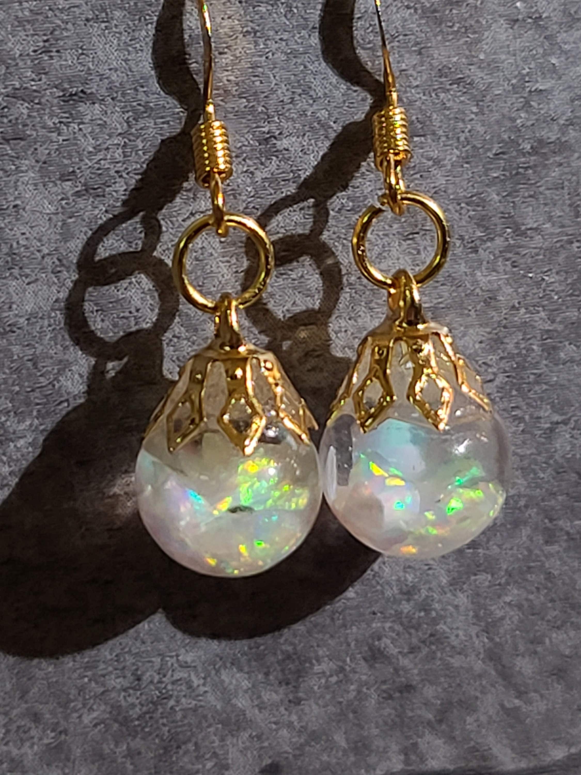 Vintage floating opal earrings discount