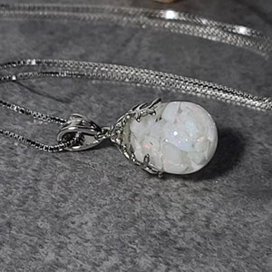 Sterling Silver Australian floating Opal Necklace