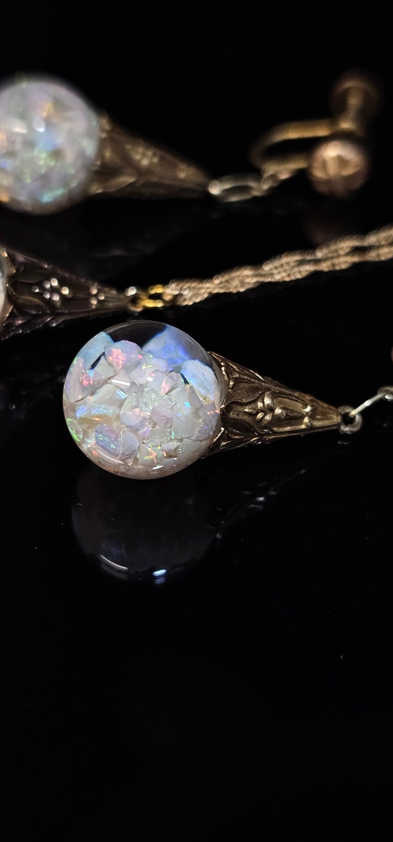 Rare 1922 Antique Horace Welch floating opal set … - image 3