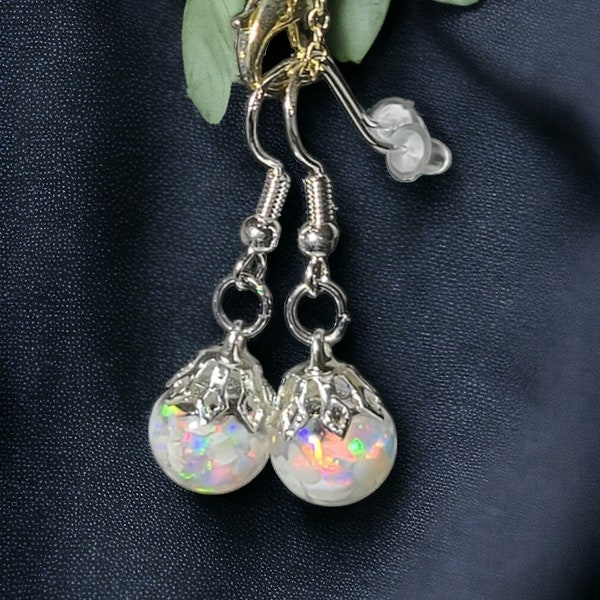 Australian Floating opal earrings