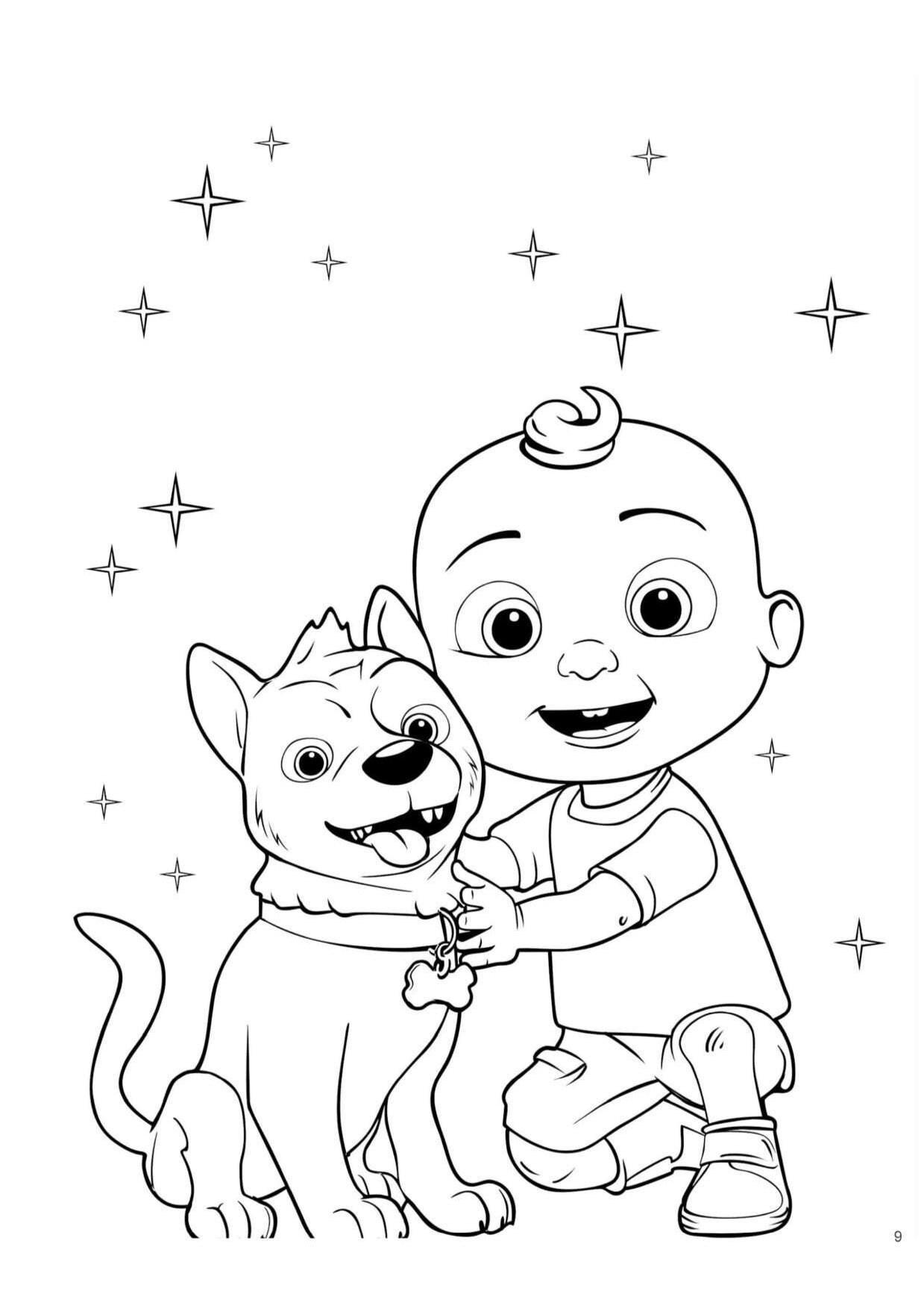 Kids Coloring Pages Cocomelon & Pup - Etsy Singapore