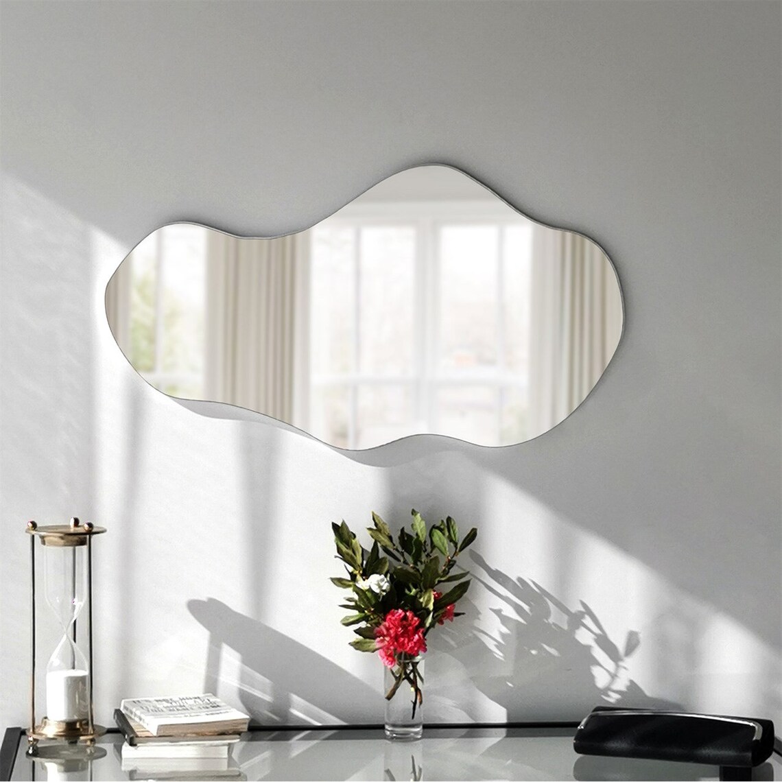 Wavy Asymmetrical Wall Mirror Full Lenght Vanity Mirror Etsy