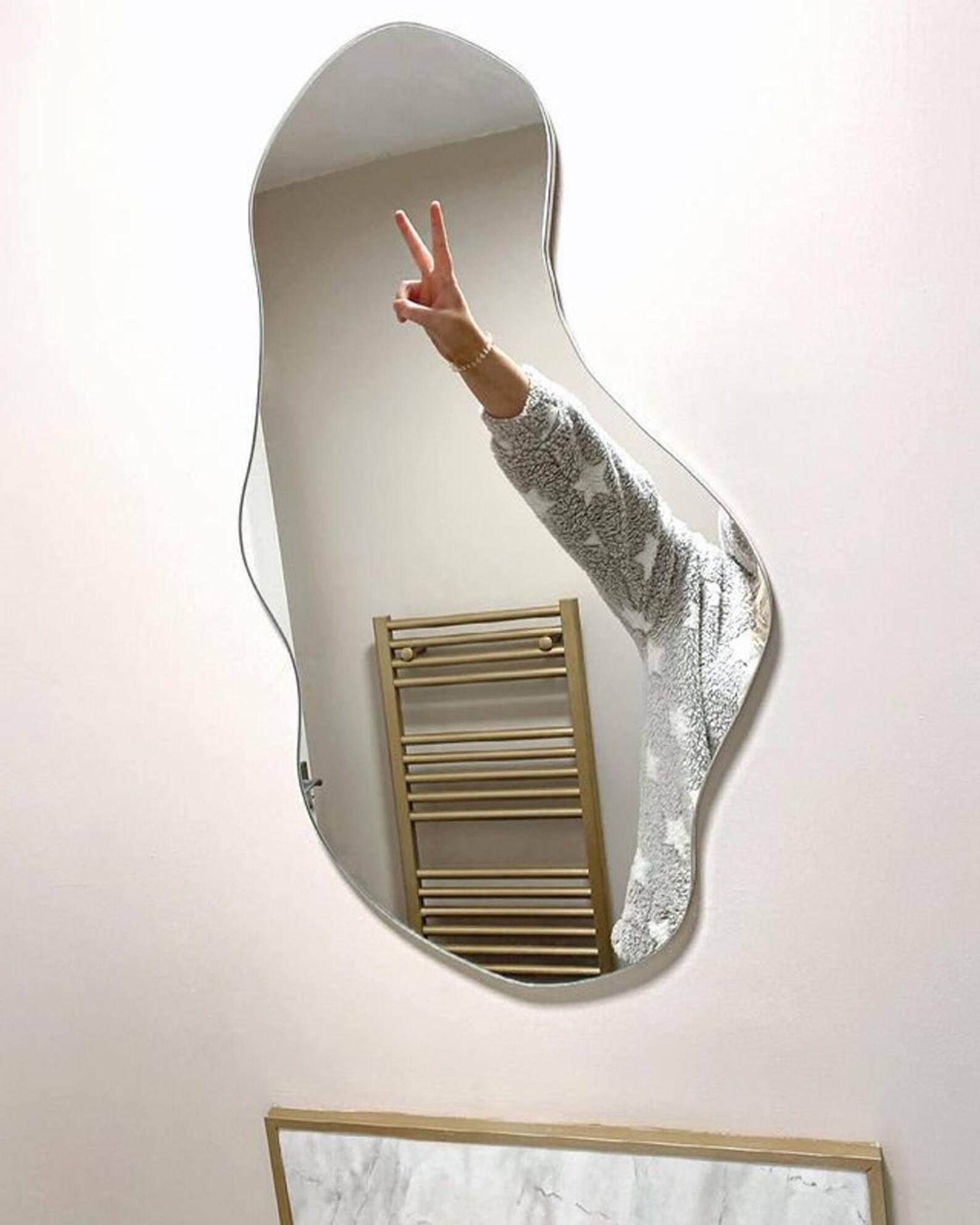 Wavy Asymmetrical Wall Mirror Full Lenght Vanity Mirror Etsy