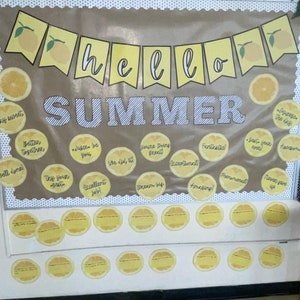Hello Summer Bulletin Board Set, Summer Bulletin Board or Classroom Door Decor, Printable Classroom Bulletin Board, Classroom Decor