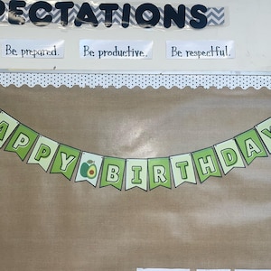 Avocado Party Banner, Avocado Decorations, Avocado Decorations, Happy Birthday Banner