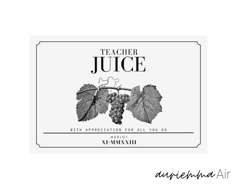 Custom Wine Label Template Teacher Appreciation Wine Label Etsy UK