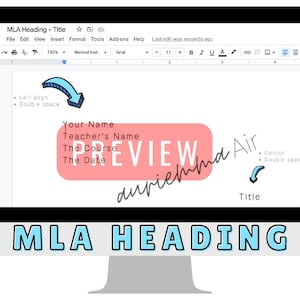 Conjunto de gráficos de anclaje de encabezados MLA, formato MLA, imprimibles para profesores de inglés, lección de inglés primaria, recursos para profesores imagen 1