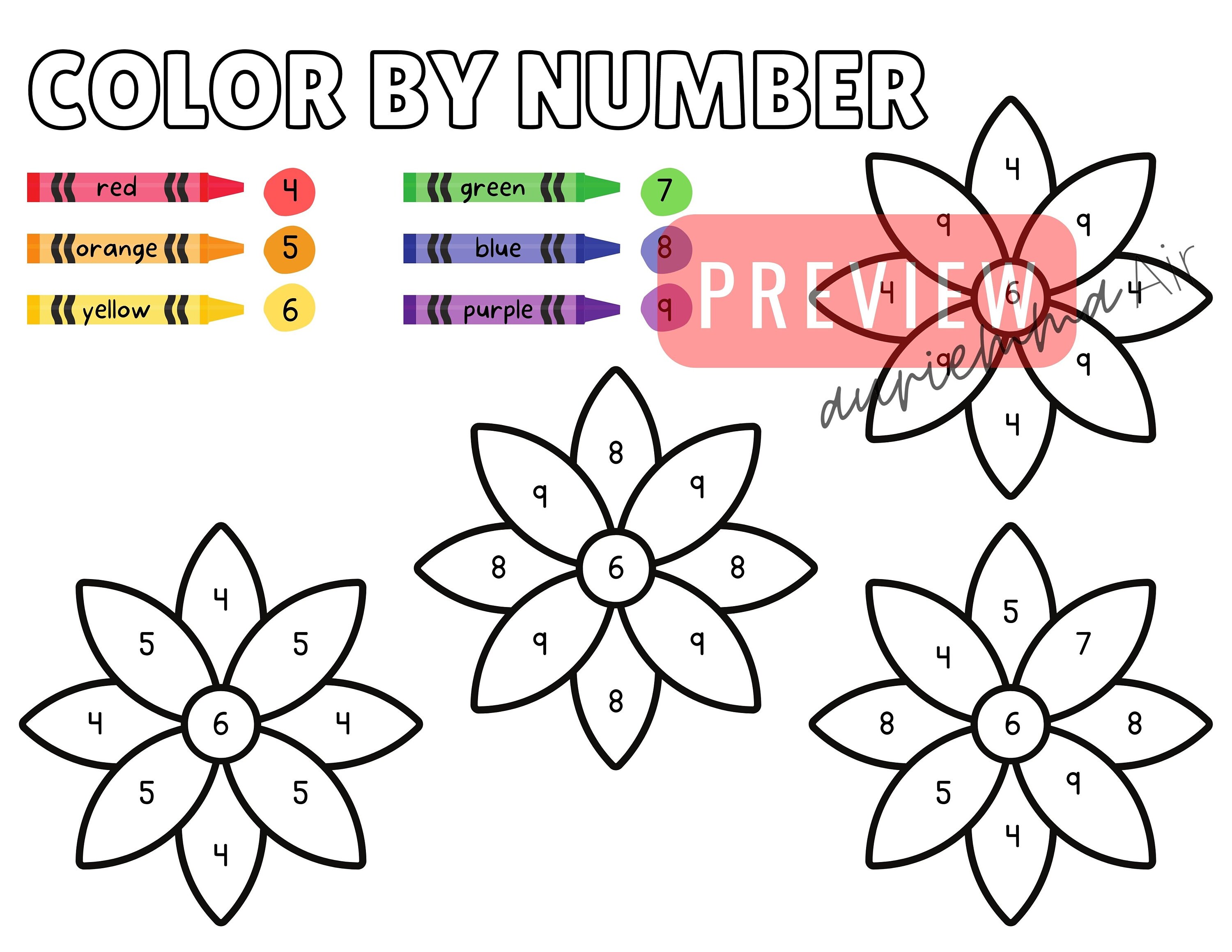 Color by Number, Number Recognition Practice Coloring Worksheets ...